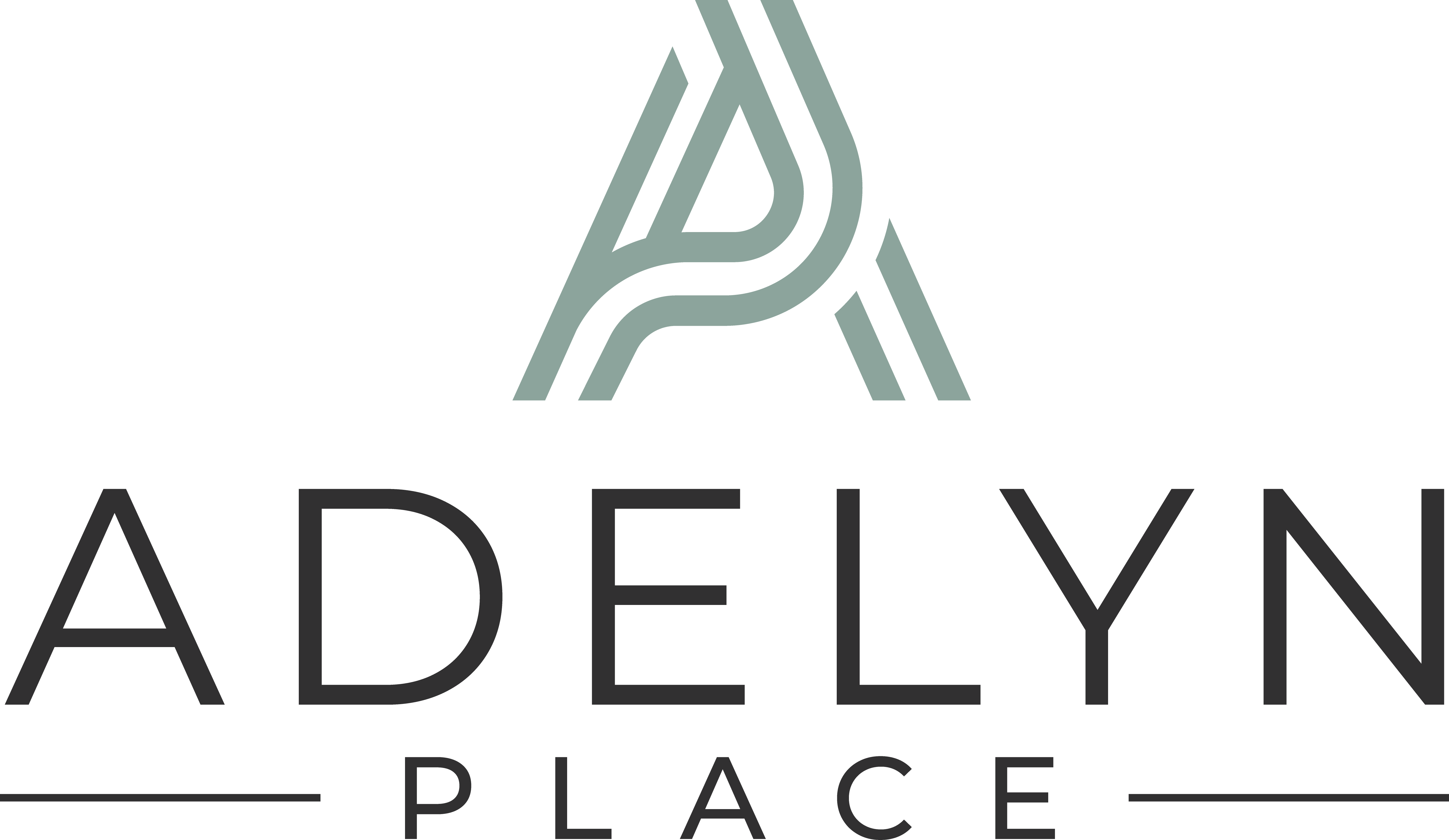A logo with the text "ADELYN PLACE" in front of it.